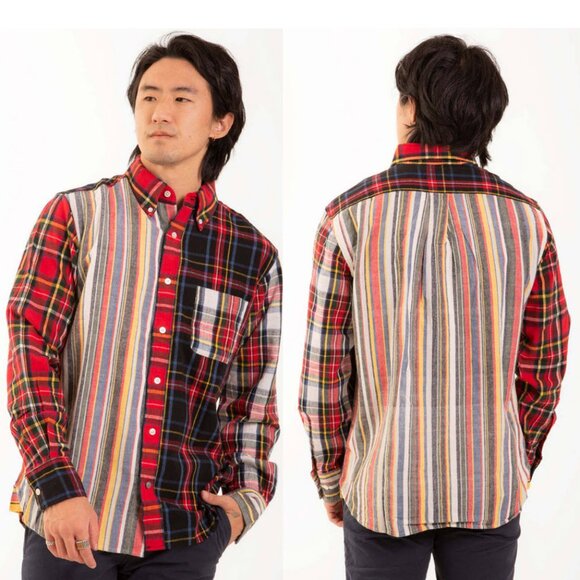 Original Madras Trading Company No. 103 Buttondown Long Sleeve Shirt  Multi Sz L - Picture 1 of 10